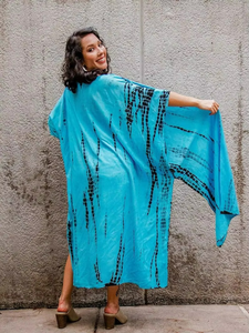 Cárdigan de Manga Larga con Estampado Tie Dye Estilo Boho Hippie para Mujer, Kimono Transpirable para Vacaciones en la Playa - Product Image 2