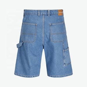 Pantalones Cortos de Mezclilla para Hombre, Lavado Oscuro, Corte Recto, Cintura Media, Casuales, para Verano, Tejido de Algodón, con Bolsillos - Product Image 2