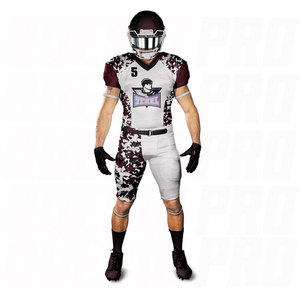 ชุดยูนิฟอร์มอเมริกันฟุตบอลแบบกำหนดเองคุณภาพสูง OEM ชุดคอมโบธงชาติ ผ้าโพลีเอสเตอร์ บาลาคลาวา ปลอกแขน ถุงมือ กระเป๋า เสื้อคอมเพรสชั่น - Product Image 2