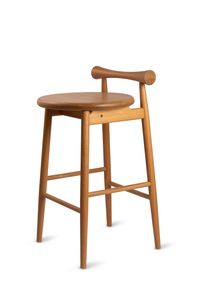 Silla de Bar Moderna de Madera con Reposabrazos Fijos, Diseño de Mediados de Siglo para Bar en Casa y Mostradores de Cocina, Estructura Estable - Product Image 1