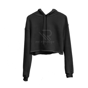 Sudadera con capucha de alta calidad, diseño en blanco, 100% algodón, gruesa, para mujer, con cremallera completa, sudadera corta personalizada con cremallera para mujer - Product Image 3