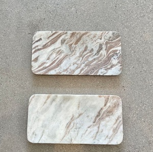 Premium marble pattern tray <b>set</b> rectangular stone <b>serving</b> tray modern table decor organizer tray stylish handmade export quality - Product Image 2