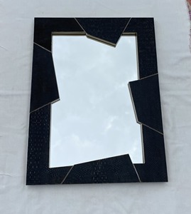 Venta caliente de alta calidad de lujo ligero grande moderno hecho a mano 100% Faux Shagreen espejo de pared de Vietnam - Product Image 1