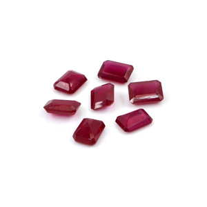 Rubis naturels de Bangkok, octogones calibrés 6x8mm, pierres précieuses de rubis naturelles facettées pour la fabrication de bijoux, prêtes à l'emploi - Product Image 1
