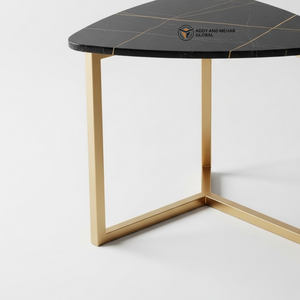 Modern Rectangular Grey Marble <b>Stool</b> with Black Metal X-Frame Base – Industrial Accent Side Table <b>for</b> Office & Living Room - Product Image 5