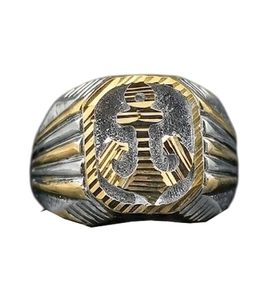 DIVYORO Nautical Anchor Heavy Signet <b>Ring</b> <b>Mens</b> Gold Plated 7g Fashion Jewelry Premium Copper Brass Classic Vintage Style Daily - Product Image 1