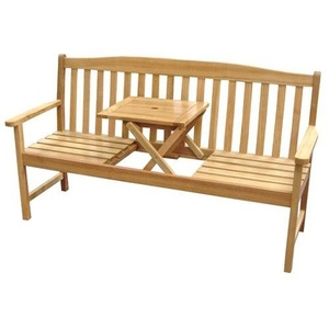 Banc de jardin en teck avec table pliante, mobilier de patio pour hôtel, villa, complexe hôtelier, balcon - Product Image 2