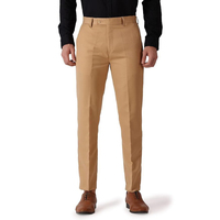 Celana Chino Katun Kasual Slim Straight Pria—Cantik, berkelas, warna beige klasik, Celana Panjang Pinggang Sedang Model Flat Front, Produsen ODM.