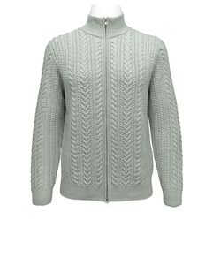 Cardigan en tricot uni pour homme avec fermeture éclair, manches longues, col montant, pull d'hiver - Product Image 4