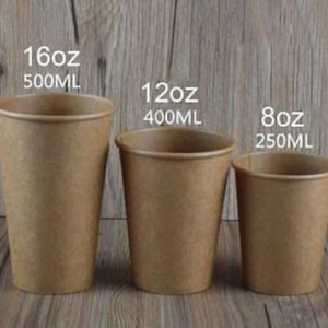 Gobelets à café jetables en papier kraft à paroi simple de 8 à 16 oz avec logo personnalisé pour boissons chaudes de taille moyenne - Product Image 5