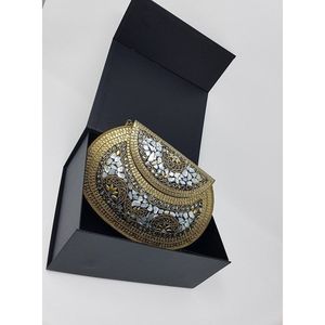 Elegante Bolso de Mano Vintage de Aleación Antigua para Mujer, Accesorio de Moda con Cristales para Vestir de Noche - Product Image 3