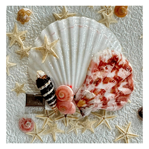 Pinzas para el Cabello con Conchas Marinas, Resina Natural y Aleación, Accesorios Decorativos para Peinado, Hechos a Mano en Vietnam, para Mujer - Product Image 1