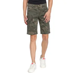 Custom Print Hot Summer Green Camo Shorts Mens Classic Fit Knee Length Cotton Camo Military Style Shorts For Men