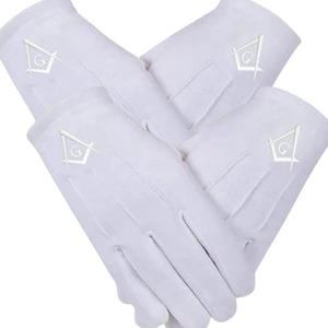 Gants unisexes franc-maçon en coton et peau de mouton, écologiques, longueur coude, pour l'hiver et l'automne, usage quotidien extérieur, doux et personnalisables - Product Image 5