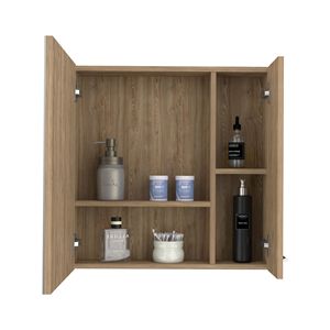 Single-Door <b>Pine</b> Bathroom <b>Shelves</b> Sines Medicine Cabinet with Four Internal <b>Shelves</b> - Product Image 3