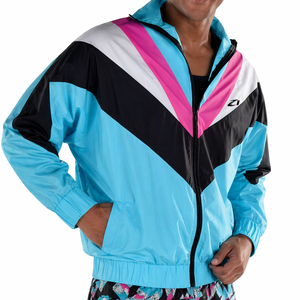 Vestes unisexes personnalisées de qualité pour hommes, streetwear, coupe-vent, fermeture éclair, blocs de couleur, finitions élastiques, 100% nylon, vente en gros - Product Image 5