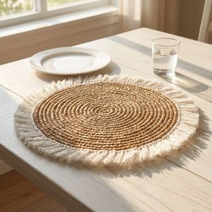 13.5 inches Woven Placemats Round Handmade Custom Color Table Mats for Home Restaurant and Hotel Dining Wholesale Factory - Product Image 4