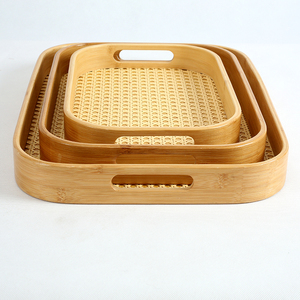Large Rectangular Wooden Serving Tray Handmade <b>Rustic</b> Decorative Breakfast Tray for Bed Kitchen Dining <b>Coffee</b> <b>Table</b> - Product Image 5