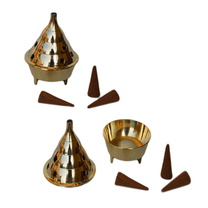 Hot Sale Zikra Handicrafts Eco-Friendly Brass <b>Incense</b> Burner Anti-Odour Indian Sandalwood <b>Cone</b> <b>Incense</b> Holder Indoor Decor - Product Image 4