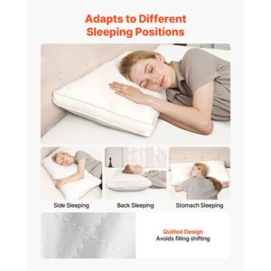 Set di 2 Cuscini Riscaldati King Size di Lusso per Hotel, Imbottitura Alternativa Originale, Motivo a Stelle, Esperienza di Sonno Confortevole - Product Image 3