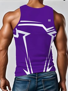 Débardeur de sport pour homme en polyester et élasthanne, style stringer, dos en Y, pour la musculation, vente en gros - Product Image 3