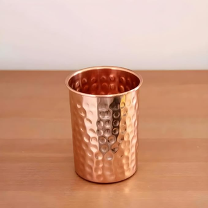 Gobelet en verre en cuivre pur fait main, très demandé, pour l'eau potable, design moderne écologique, compatible lave-vaisselle, portable - Product Image 3