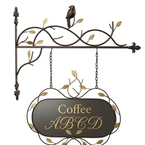 Plaque de porte extérieure décorative en fer forgé moderne et écologique, résistante aux intempéries, pour numéro de maison et adresse de jardin - Product Image 1