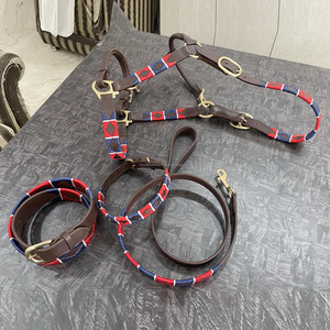 Polo de cuero indio cosido a mano tradicional de la mejor calidad, cuello de caballo con cuello Halter para perro, correas, conjunto de cinturón de Polo Unisex de alta calidad - Product Image 1