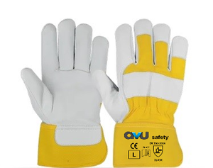 Gants de travail en cuir grainé de haute qualité pour les ouvriers du bâtiment professionnels, la manutention générale et le rigging, disponibles à la vente - Product Image 5
