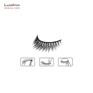 Pestañas Postizas 3D Autoadhesivas Reutilizables Hechas a Mano CR02 al por Mayor de King & Lady Mate, Estilos Naturales - Product Image 2