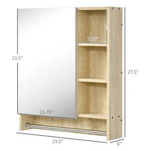 Wall-Mounted Bathroom Mirror Cabinet with 3 Storage Shelves for Bathrooms - Product Image 3