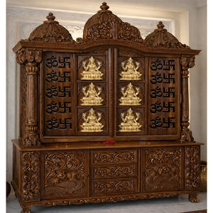 หิ้งบูชาไม้สักสไตล์ดวารากาดิชสำหรับบ้านในออสเตรเลีย ลายนกยูง รูปแบบหินอ่อนคริสนา แบบถอดประกอบได้ ขนาดปรับแต่งได้ - Product Image 2