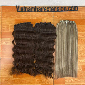 Extensiones de Cabello con Clip - Super Double Drawn - Cabello Remy Vietnamita Pre-Adherido - Product Image 1