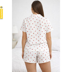Samavia <b>Women</b>’s Cotton Summer Pyjamas <b>Set</b> | Ready Stock (RTS) & Wholesale Bulk Supply | pyjamas femme d'été en coton - Product Image 3