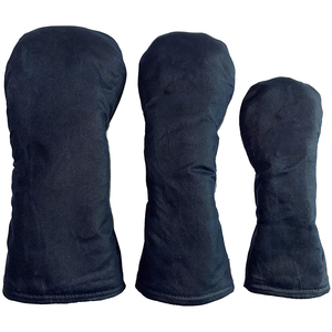 Solid Black Cloth <b>Golf</b> Headcovers Set of 3 Protective Covers for Drivers and Irons - Product Image 1
