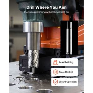 Set di 13 frese anulari con codolo universale, kit di punte HSS per trapani magnetici, profondità di taglio 2 pollici, diametri da 7/16 a 1 1/16 pollici - Product Image 5