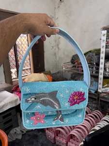 Bolso de mano tipo bandolera bordado a mano, estilo bohemio indio para mujer, de lino, con cuentas, impermeable y ecológico. - Product Image 6
