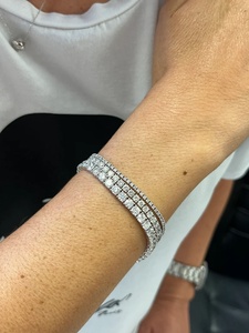 Tennis Bracelet Women's Round Diamond Channel <b>Set</b> <b>Gold</b>/Silver Plated Alloy Classic Wedding Gift IGI Certified Jewelry - Product Image 3