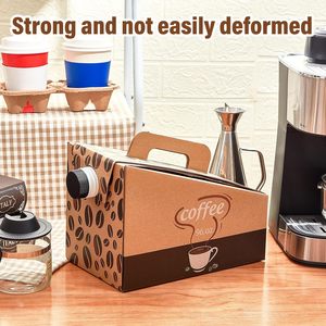 Boîte à café en papier kraft avec poignée, <span class=keywords><strong>distributeur</strong></span> <span class=keywords><strong>de</strong></span> boissons jetable, 1L, 2L, 3L, 5L, 96oz, pour la restauration - Product Image 5