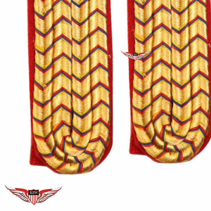 KEW - Epaulettes de Uniforme Alemán, Cordones de Hilo Dorado, Reverso Rojo, Estilo Vintage Ecológico, Color y Talla Personalizables - Product Image 2