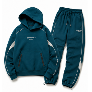 Men's Lightweight Tracksuit Hooded Sweat <b>Set</b> for Running Fitness and Travel - Product Image 2