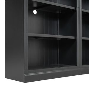 83\" Tall Wood <b>Bookcase</b> Suite with Adjustable Shelves & Light Strip 5 Tier Home Decor Storage Organizer Free Shipping - Product Image 1