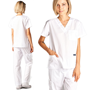 2022 Latest New Hospital Nurse Uniforms Top & Pant Set 2 Piece Cargo Pockets V Neck Nursing Medical <b>Scrub</b> For Mens & Womens - Product Image 4