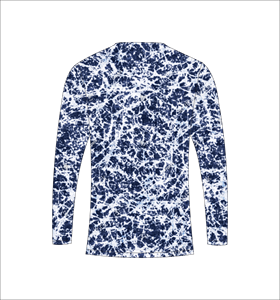 T-shirt de sport respirant à manches longues avec motif abstrait bleu pour l'entraînement physique - Product Image 3