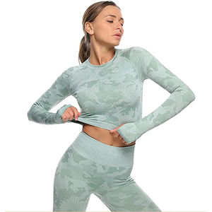 Ensemble de yoga sans couture pour femmes, leggings de sport taille haute, soutien-gorge de sport, veste zippée, vêtements de sport - Product Image 5
