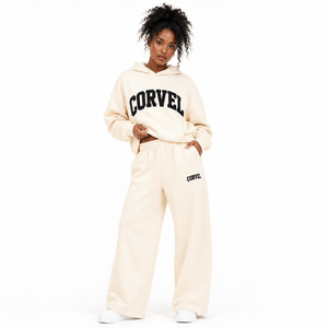 <b>Oversized</b> Heavy Cotton Fleece Heather Gray Hoodies Side Panel Custom Embroidered Logo Tracksuit Wide Leg <b>Sweatpants</b> Manufacturer - Product Image 5