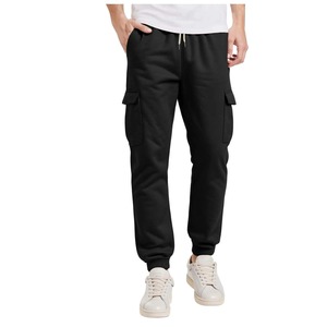 Nouveau pantalon décontracté pour homme, couleur unie, taille haute élastique, grandes poches et coupe ajustée, style minimaliste et polyvalent - Product Image 2