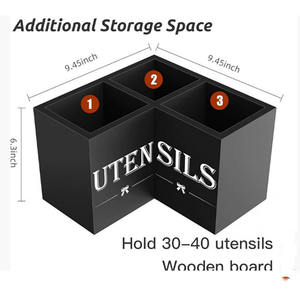 Moderna Caja de Almacenamiento de Vajilla para Esquina de Cocina de MDF, Estante Multifuncional No Plegable - Product Image 5