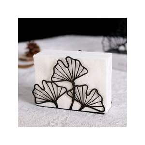 Porte-serviettes moderne en métal doré Arbre de Vie, distributeur vertical de mouchoirs de luxe pour la maison, les restaurants et la décoration de mariage - Product Image 4