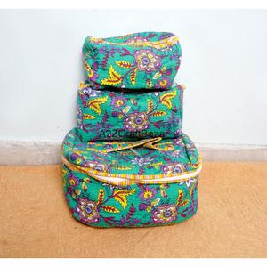 กระเป๋าเครื่องสำอางแบบซิป ผ้าฝ้ายรักษ์โลก ทนทาน น้ำหนักเบา ใช้ซ้ำได้ ลายพิมพ์สัตว์สไตล์โบฮีเมียน ชุดกระเป๋าเดินทาง - Product Image 3